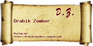 Drabik Zombor névjegykártya